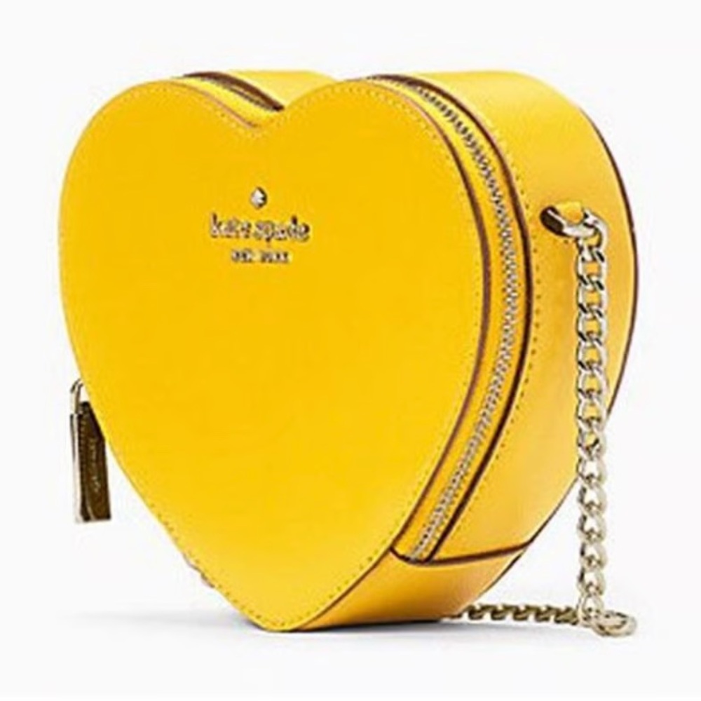 Kate Spade Yellow Heart-Shaped Crossbody Bag